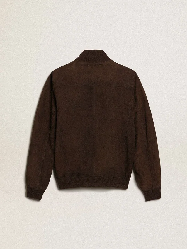Flightjacke aus der Golden Collection aus dunkelbraunem Wildleder