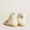 Francy aus cremefarbenem Nappa mit rosa Stern aus Leder mit Krokodil-Print