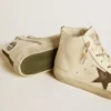 Francy Penstar aus Nappa mit schwarzem Stern aus Wildleder und Fersenlasche aus Baumwolle