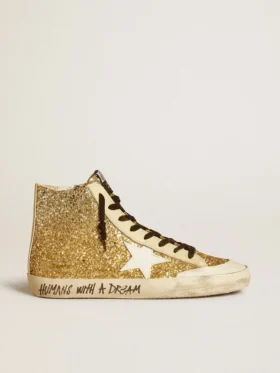 Francy Penstar in Goldglitter mit weissem Lederstern