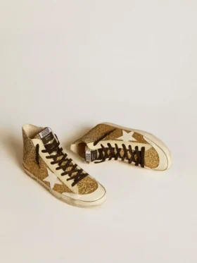 Francy Penstar in Goldglitter mit weissem Lederstern