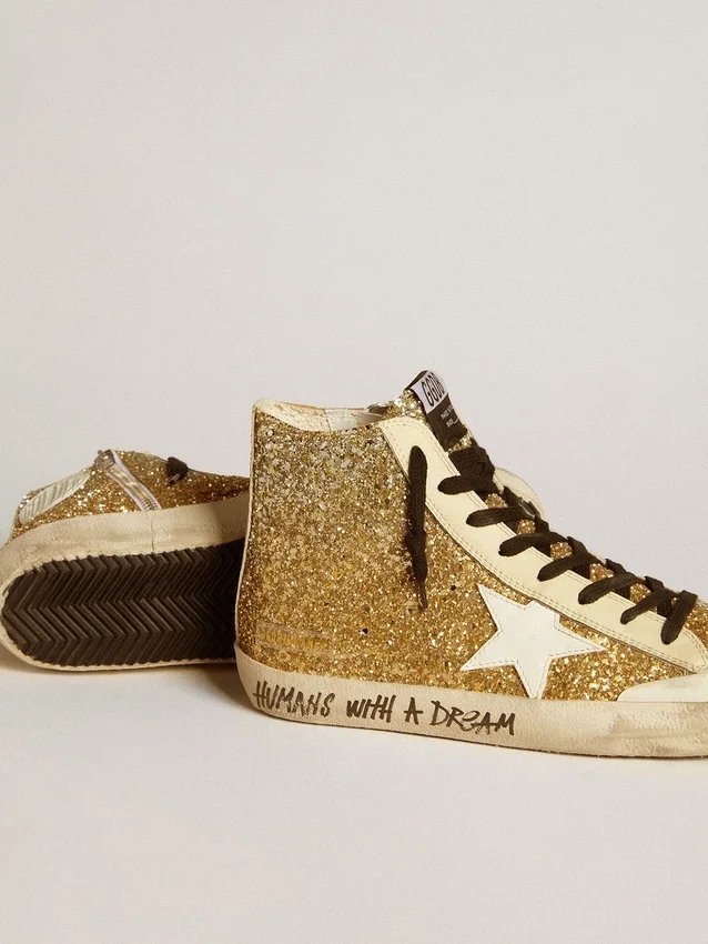 Francy Penstar in Goldglitter mit weissem Lederstern