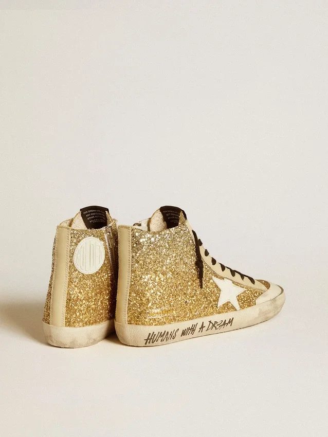 Francy Penstar in Goldglitter mit weissem Lederstern