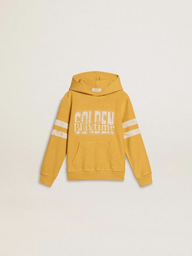 Gelbes Kinder-Sweatshirt mit Vintage-Print