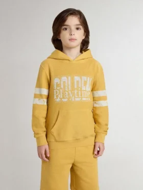Gelbes Kinder-Sweatshirt mit Vintage-Print