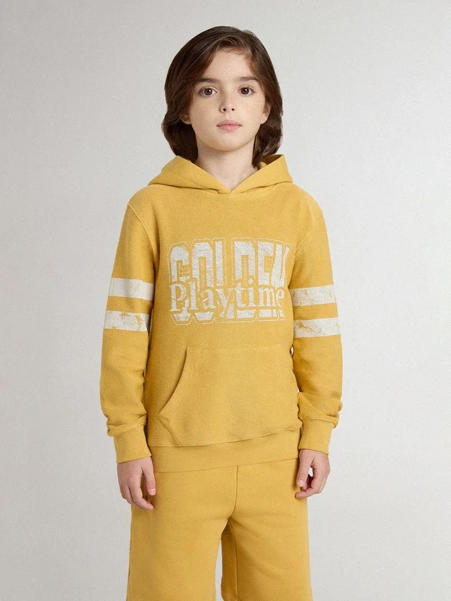 Gelbes Kinder-Sweatshirt mit Vintage-Print