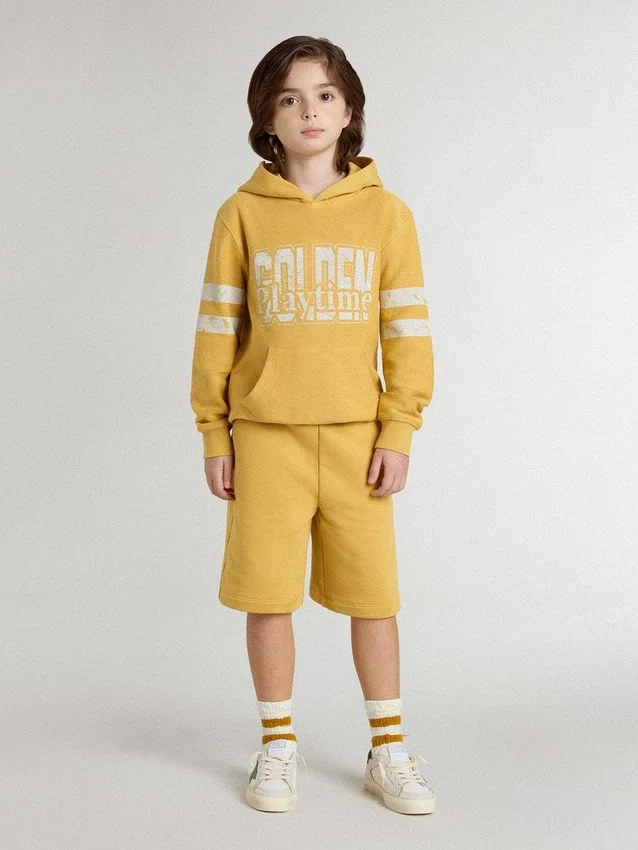 Gelbes Kinder-Sweatshirt mit Vintage-Print