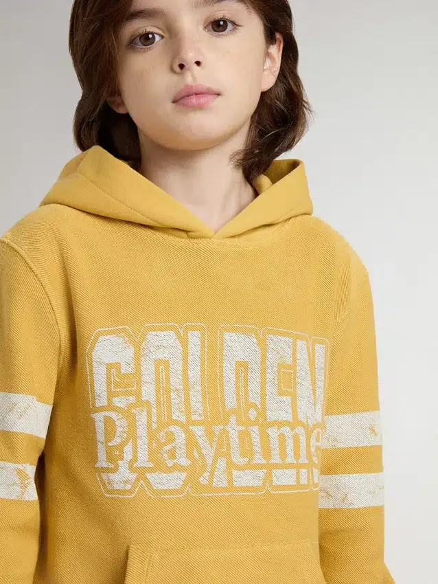 Gelbes Kinder-Sweatshirt mit Vintage-Print