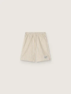 Gestreifte Shorts für Jungen in Ecru, Beige und Grau