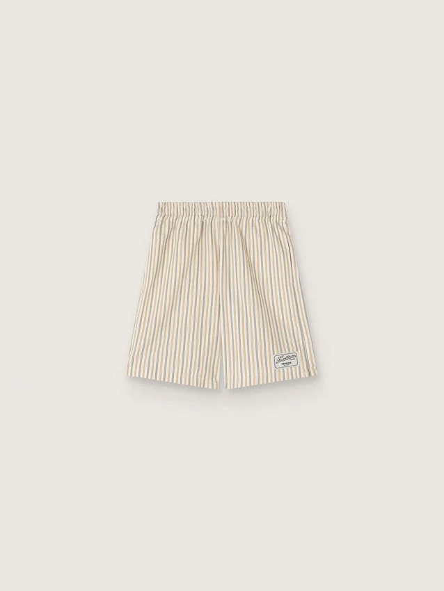 Gestreifte Shorts für Jungen in Ecru, Beige und Grau