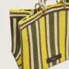 Gestreifte Spiaggina-Tasche in Gelb, Grün und Braun