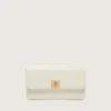 Gioia-Tasche aus butterfarbenem, genarbtem Leder mit goldenen Details