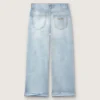 Goldene Bootcut-Jeans für Mädchen aus hellblauem Denim mit gesticktem Logo