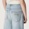 Goldene Bootcut-Jeans für Mädchen aus hellblauem Denim mit gesticktem Logo