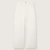 Goldene Boyfriend-Jeans für Damen aus optisch weissem Bull-Denim