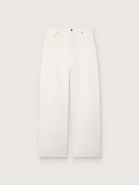 Goldene Boyfriend-Jeans für Damen aus optisch weissem Bull-Denim