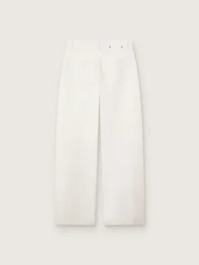 Goldene Boyfriend-Jeans für Damen aus optisch weissem Bull-Denim
