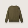 Goldenes Unisex-Sweatshirt aus militärgrüner Baumwolle mit umgekehrtem Logo