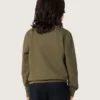 Goldenes Unisex-Sweatshirt aus militärgrüner Baumwolle mit umgekehrtem Logo