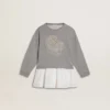Grau-weisses Minikleid für Mädchen