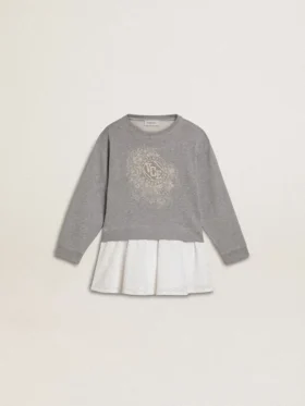 Grau-weisses Minikleid für Mädchen