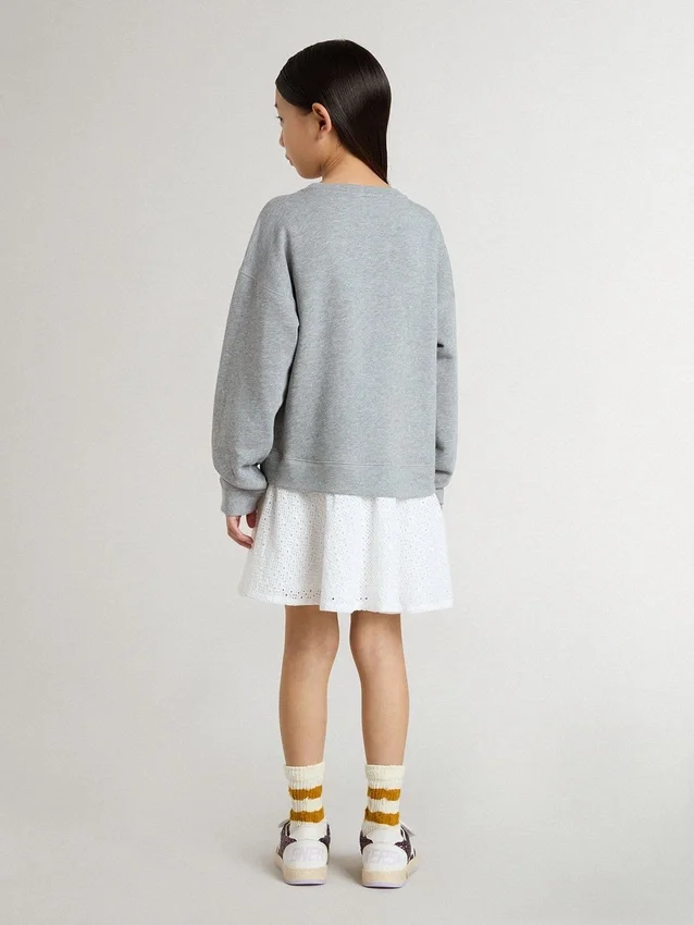 Grau-weisses Minikleid für Mädchen