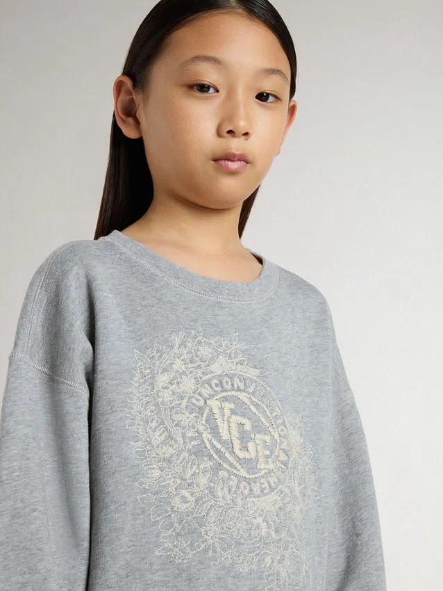 Grau-weisses Minikleid für Mädchen