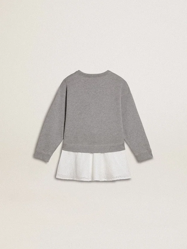 Grau-weisses Minikleid für Mädchen