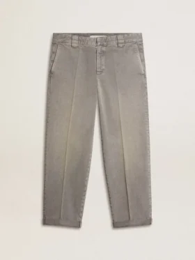 Graue Chino-Hose aus Baumwolle