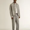 Graue Chino-Hose aus Baumwolle