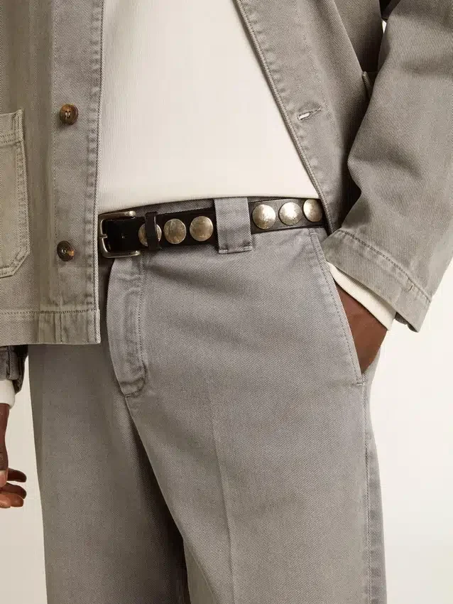 Graue Chino-Hose aus Baumwolle