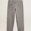 Graue Chino-Hose aus Baumwolle
