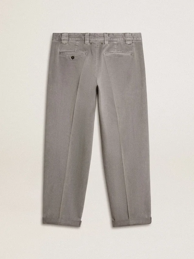 Graue Chino-Hose aus Baumwolle