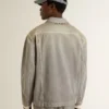 Graue Herren-Jeansjacke mit Nieten