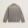 Graue Herren-Jeansjacke mit Nieten