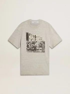 Graues Herren-Hemd im Vintage-Look mit Aufdruck auf der Vorderseite