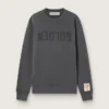 Graues Herren-Sweatshirt mit Logo und Used-Look