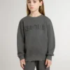 Graues Kinder-Sweatshirt mit erhabenem Logo