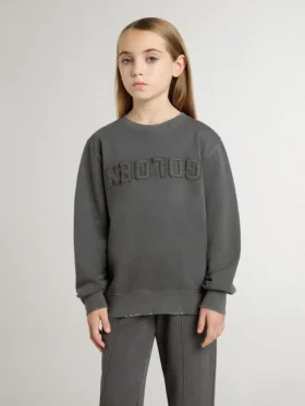 Graues Kinder-Sweatshirt mit erhabenem Logo