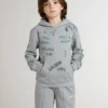 Graues Kinder-Sweatshirt mit mehrfarbigem Schriftzug