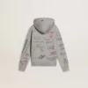 Graues Kinder-Sweatshirt mit mehrfarbigem Schriftzug