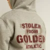 Graues Melange-Sweatshirt mit Aufdruck auf der Rückseite