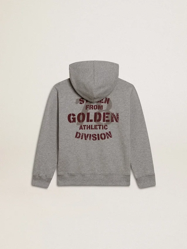 Graues Melange-Sweatshirt mit Aufdruck auf der Rückseite