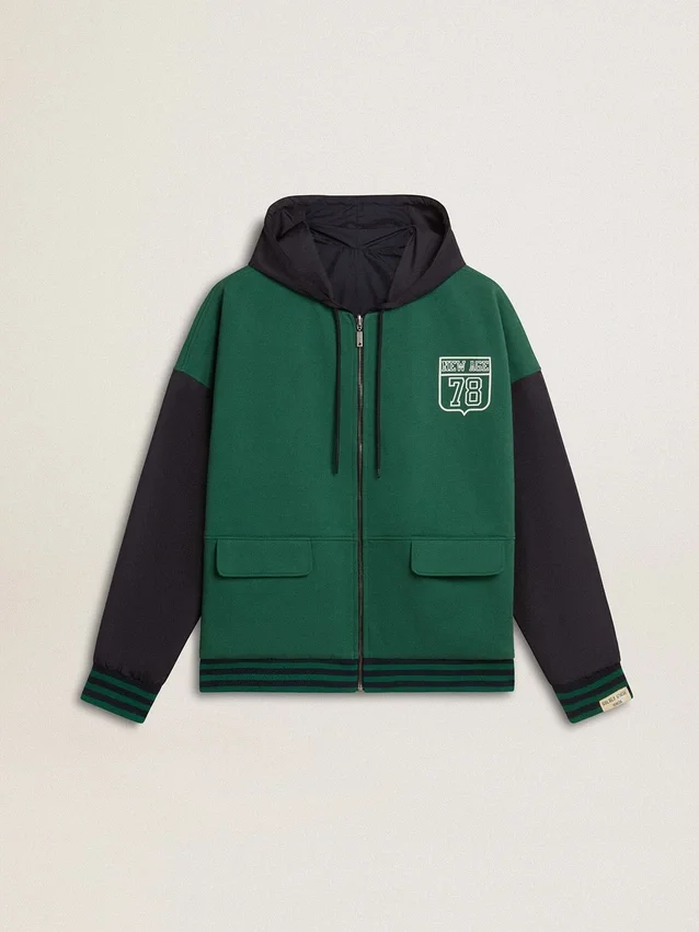 Grün-blaues Wende-Sweatshirt für Herren