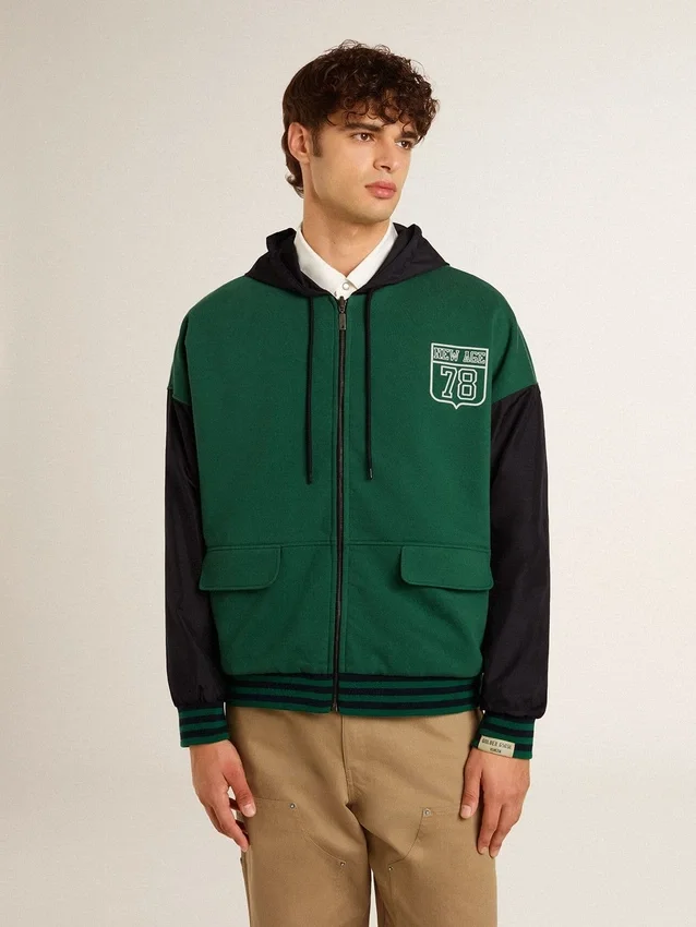 Grün-blaues Wende-Sweatshirt für Herren