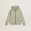Hellgrünes Sweatshirt mit Reissverschluss
