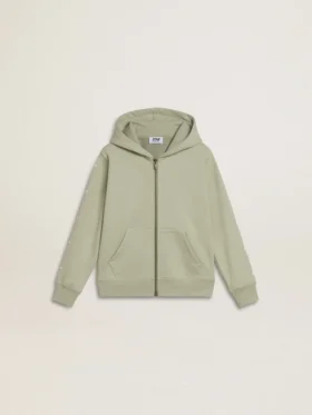 Hellgrünes Sweatshirt mit Reissverschluss