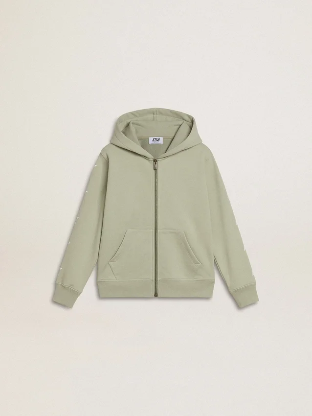 Hellgrünes Sweatshirt mit Reissverschluss