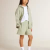 Hellgrünes Sweatshirt mit Reissverschluss