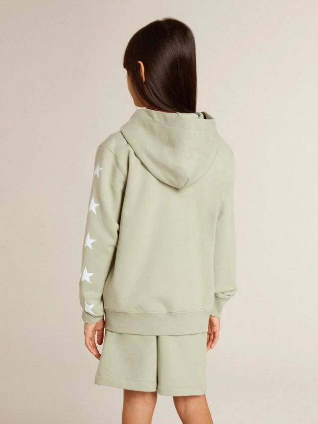 Hellgrünes Sweatshirt mit Reissverschluss